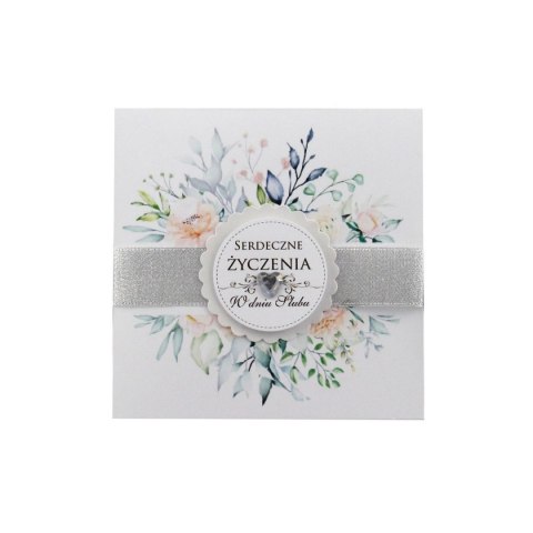 Kartka składana kw ślub ręcznie zdobiona Deco Styl