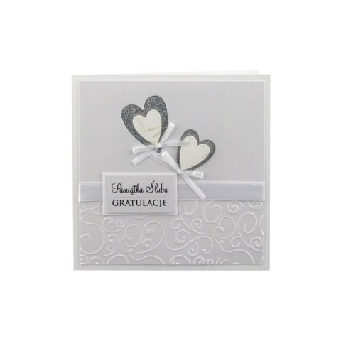 Kartka składana kw ślub ręcznie zdobiona Deco Styl