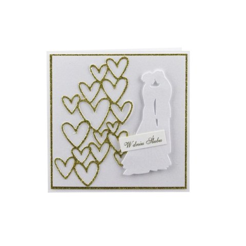 Kartka składana kw ślub ręcznie zdobiona Deco Styl