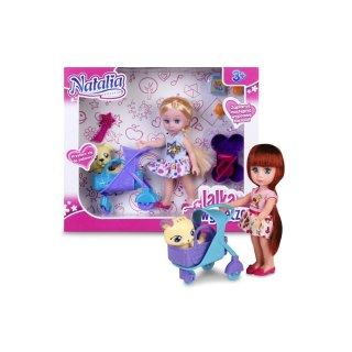 Lalka z kotkiem w wózku 16cm [mm:] 160 Natalia (120398)