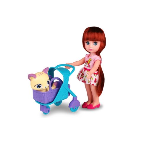 Lalka z kotkiem w wózku 16cm [mm:] 160 Natalia (120398)