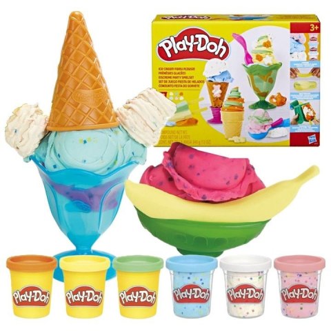 Masa plastyczna dla dzieci Ciastolina 6pak Zestaw Ice Cream Party mix Playdoh (E2385)