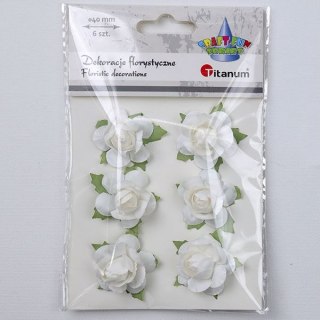 Ozdoba papierowa Craft-Fun Series róże na druciku Titanum (25YX0902-12- white)