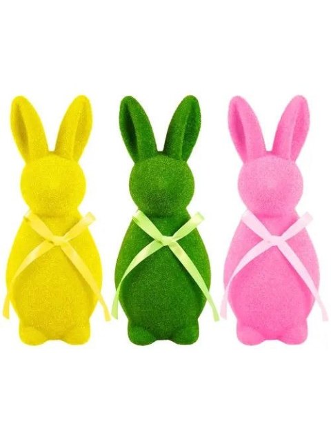 Ozdoba wielkanocna Zajączek flokowany - z kokardką [mm:] 250 Arpex (WN8846)