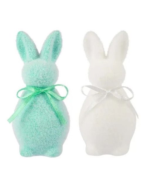 Ozdoba wielkanocna Zestaw zajączków flokowanych (2 szt.) [mm:] 100 Arpex (WN8815)