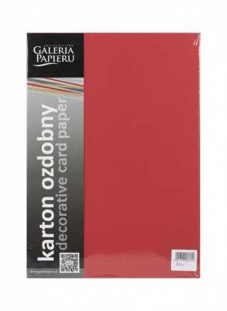 Papier ozdobny (wizytówkowy) A4 pearl Czerwony 210g Galeria Papieru (205455)