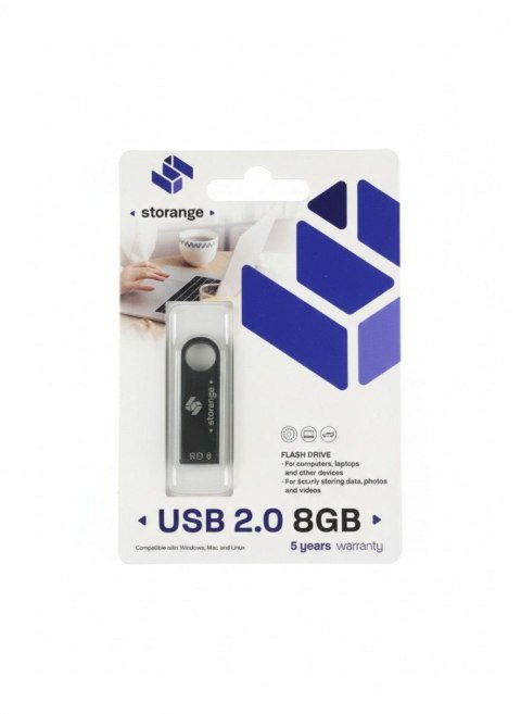 Pendrive slim grafit 8GB Storange (STORANPENS8GBGR2.0)