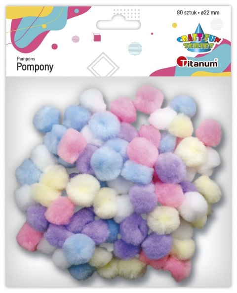 Pompony Craft-Fun Series mix pastelowy 80 szt Titanum (24YDD0316)
