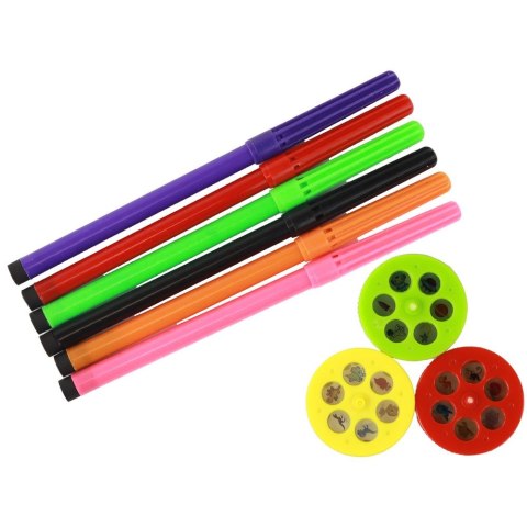 Zestaw kreatywny dla dzieci Projektor Dinozaur + Pisaki 18 Obrazków Malowanie Lean (1753)