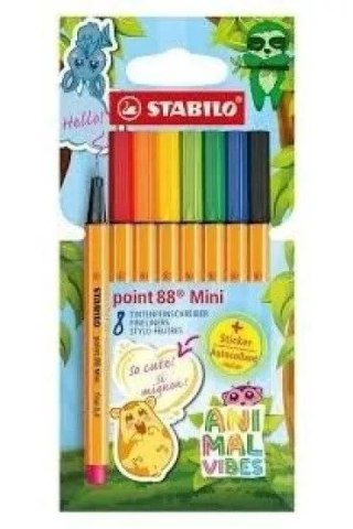 Cienkopis MINI ANIMALS VIBES wkład mix 0,4mm 8kol. Stabilo (688/8-07)