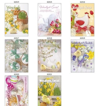 Kartka składana B6 Wielkanoc, wzory świeckie Pol-mak (B6B_WLSW)