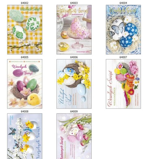 Kartka składana B6 Wielkanoc, wzory świeckie Pol-mak (B6B_WLSW)