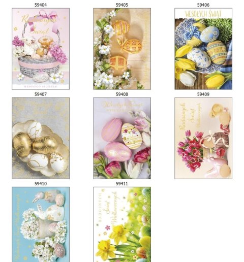 Kartka składana B6 Wielkanoc wzory świeckie Pol-mak (B6Z_WLSW)