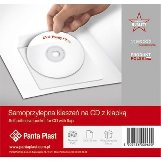 Kieszeń samoprzylepna CD przechowywanie dokumentów kieszeń na CD przezroczysty [mm:] 120x120 Panta Plast (0407-0002-00)
