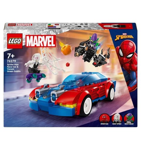 Klocki konstrukcyjne Super Heroes Wyścigówka Spider-Mana i Zielony Goblin Lego (76279)