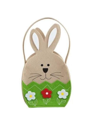 Koszyk świąteczny filcowy duży - wesoły zajączek Arpex (WK8518)