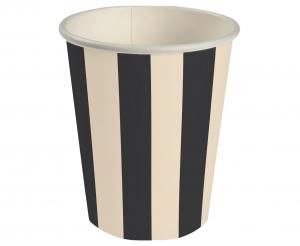Kubek jednorazowy paski czarno beżowe papier 250ml Godan (PG-KPA3)