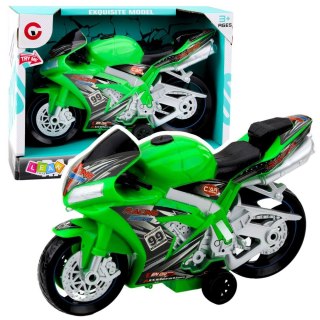 Motocykl Wyścigowy Ścigacz Napęd Światła Dźwięki Zielony Rastar (24212)