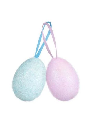 Ozdoba wielkanocna Brokatowe jajka flokowane duże (2 szt.) [mm:] 90 Arpex (VJ8495)