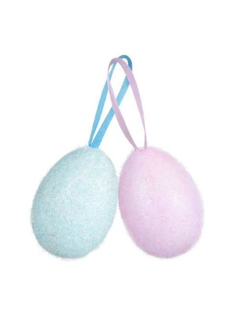 Ozdoba wielkanocna Brokatowe jajka flokowane duże (2 szt.) [mm:] 90 Arpex (VJ8495)