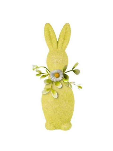 Ozdoba wielkanocna Zajączek flokowany - z kwiatkiem [mm:] 200 Arpex (WN8822)