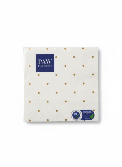 Serwetki Lunch Golden Dots light blue papier [mm:] 330x330 Paw (SDL144005)