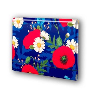 Teczka kartonowa na gumkę KWIATY POLSKIE T0126 MAKI we fiolecie A4 łamana z gumką A4 mix Penmate (TT9413)