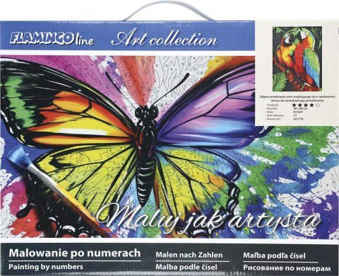 Zestaw kreatywny Malowanie po numerach 30x40cm Papugi Flamingo Line (FSY287)