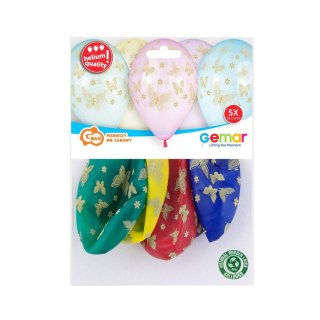 Balon gumowy Złote Motylki, 13 cali 13cal Godan (GS120/ZMO)