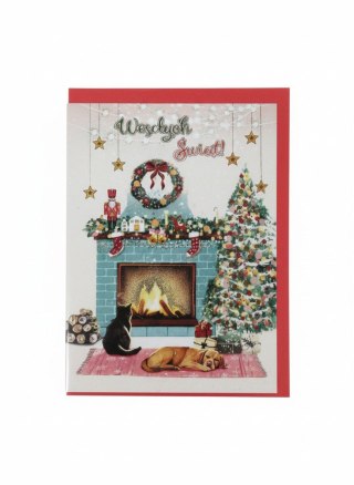 Kartka składana B6 Karnet B6 BN Świateczny kominek Henry (5908451981464)