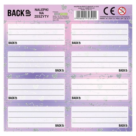 Naklejka na zeszyt Backup 7 Derform (NNZB7A32)