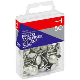 Pinezki tapicerskie kolor: srebrny 50 szt Grand (110-1483)
