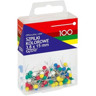 Szpilki kolorowe 100 szt Grand (110-1671)