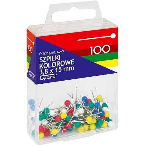 Szpilki kolorowe 100 szt Grand (110-1671)