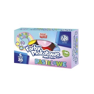 Farby plakatowe pastelowe kolor: mix 20ml 6 kolor. Astra (301123042)