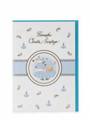 Kartka składana A5 A5 CHRZEST NIEBIESKI Henry (5908451983888)