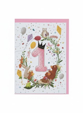 Kartka składana B6 B6 ROCZEK DZIEWCZYNKA 2 Henry (5908451983413)