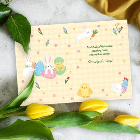 Kartka składana B6 Wielkanoc B6 zajączki Henry (5908451984885)