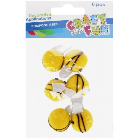 Pompony żółte 6 szt Craft With Fun (521621)