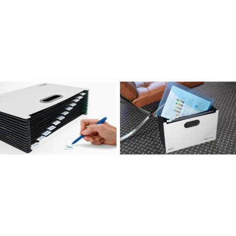 Teczka z przegródkami harmonijkowa A4 kolor: biało-czarny 13 przegródek Rapesco