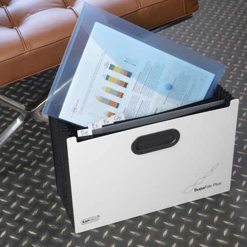 Teczka z przegródkami harmonijkowa A4 kolor: biało-czarny 13 przegródek Rapesco