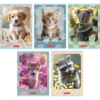 Zeszyt A5 ANIMALS 16k. 70g linia podwójna kolorowa Herlitz (400206377)