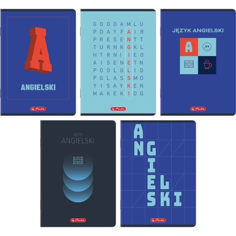 Zeszyt A5 angielski mix 60k. 70g krata Herlitz (400206354)