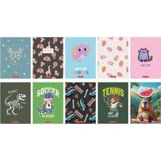 Zeszyt A5 mix 32k. 70g linia podwójna kolorowa Herlitz (400206339)