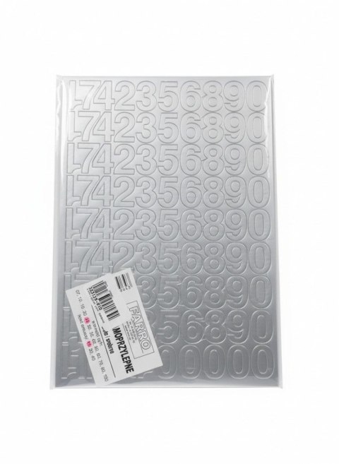 Cyfry samoprzylepne srebrne Farro