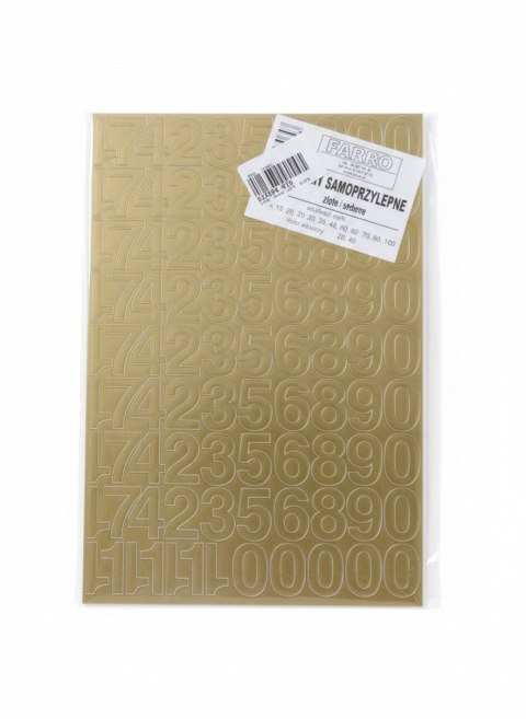 Cyfry samoprzylepne złote Farro