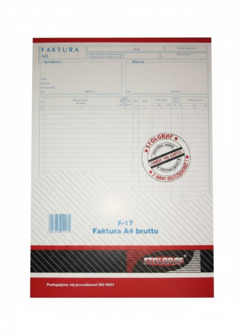 Druk offsetowy A4 Faktura VAT brutto Stolgraf (F17)