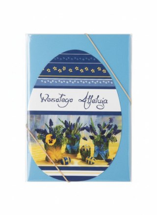 Kartka składana jajko WIELKANOC ręcznie zdobiona Panorama