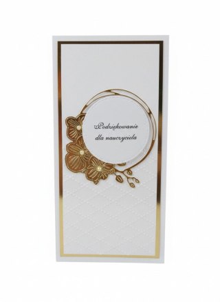 Kartka składana DL podziekowanie ręcznie zdobiona Deco Styl