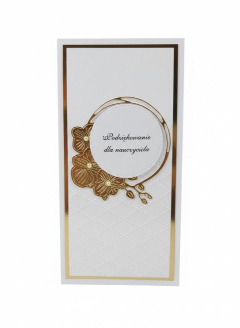 Kartka składana DL podziekowanie ręcznie zdobiona Deco Styl